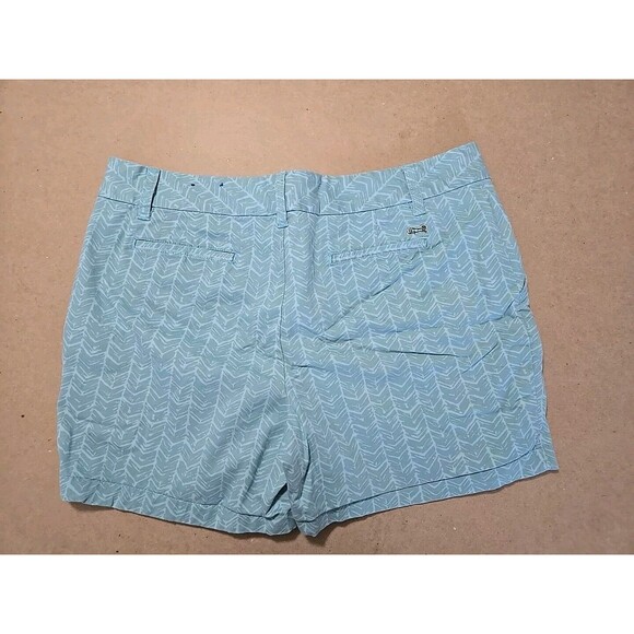 Womens Chevron Print Shorts Casual Lightweight Blue Patterned Le Tigre size 14 - Picture 7 of 8